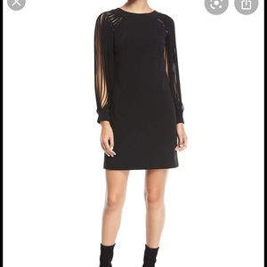 Halston Heritage slit long sleeve mini dress